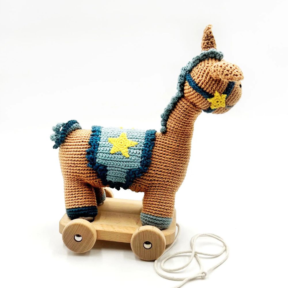 2 in 1 Pull Along Plush Horse Toy