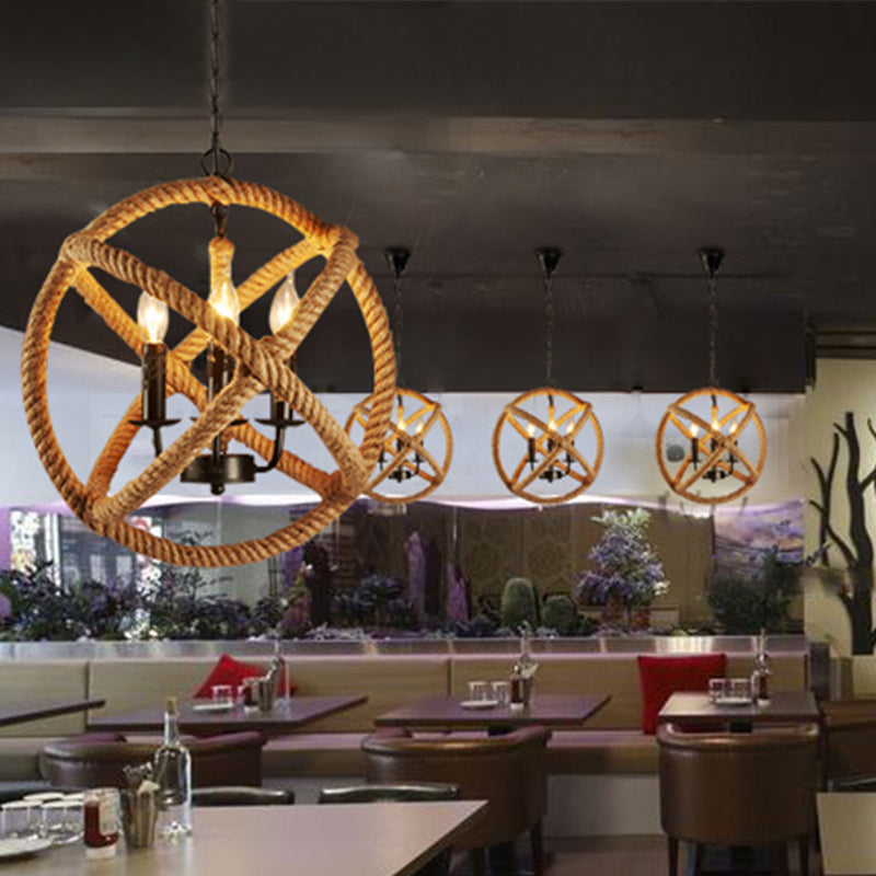 Elevate Your Space with Industrial Charm: The Factory Beige Globe Chandelier
