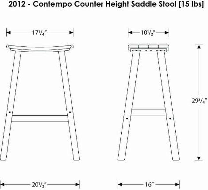 Contempo Bar Height Saddle Seat Bar Stool Black Frame Sand Seat Weatherproof Polywood Construction