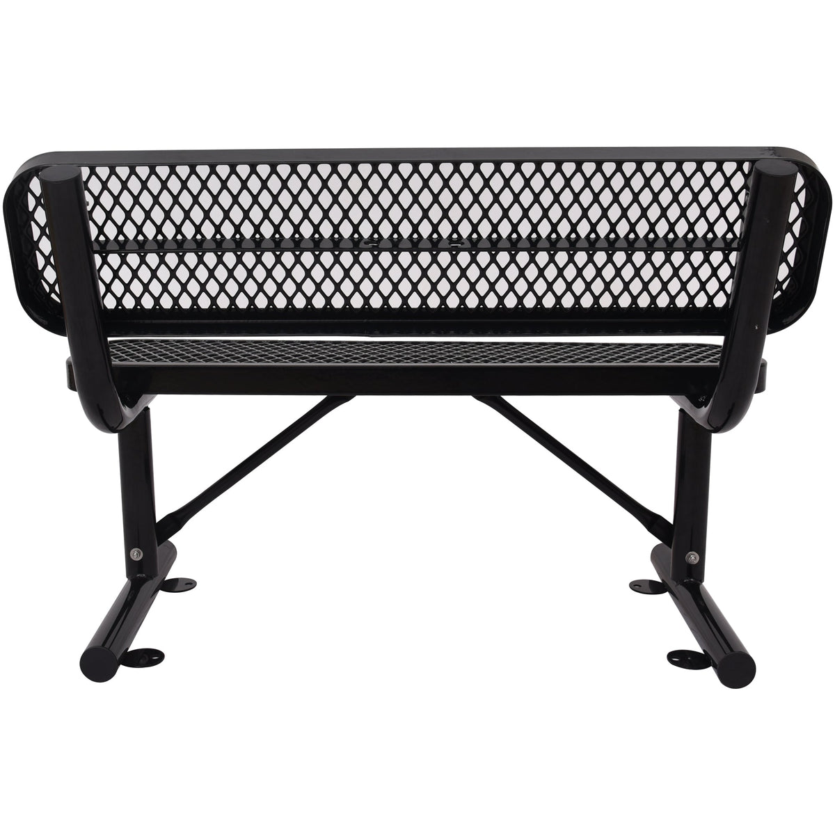 4 Ft. Outdoor Steel Bench With Backrest