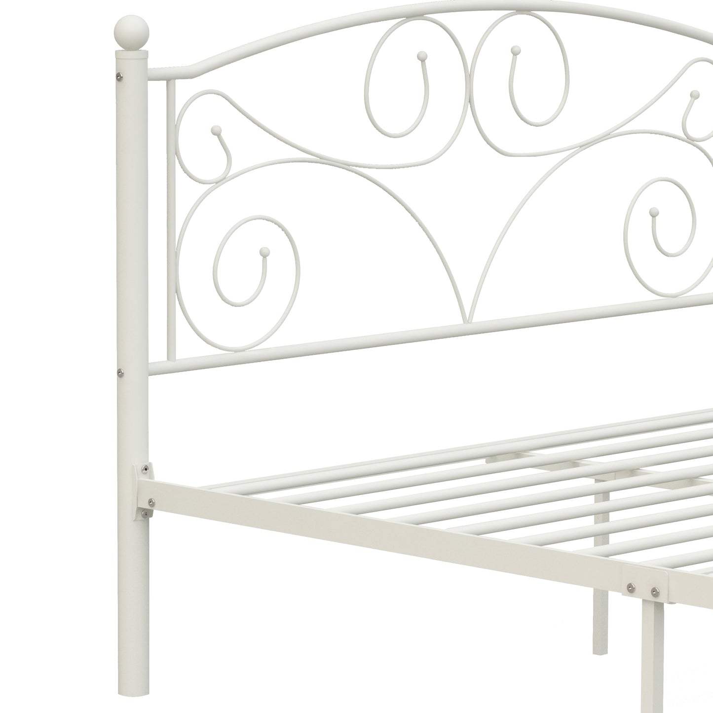 Full Size Unique Flower Sturdy System Metal Bed Frame