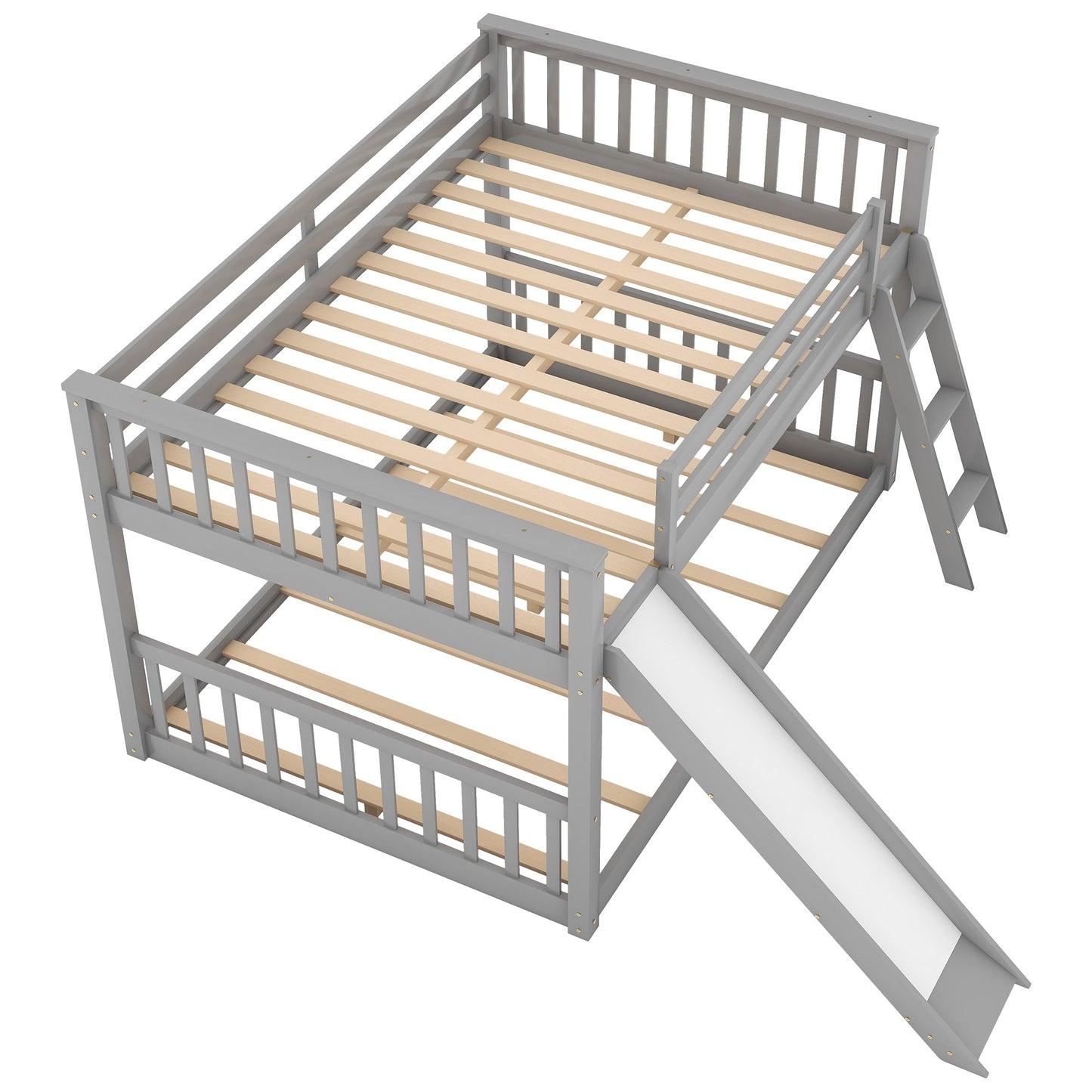 Full Over Full Bunk Bed with Convertible Slide and Ladder