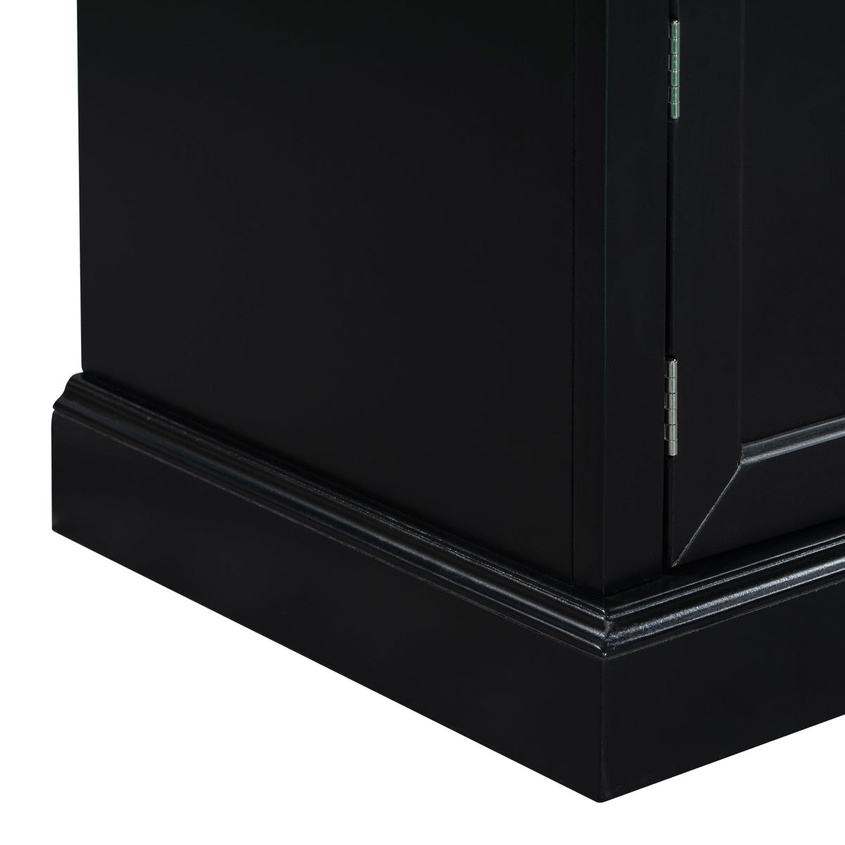 TREXM Storage Bench with 2 Drawers and 2 Cabinets in Black