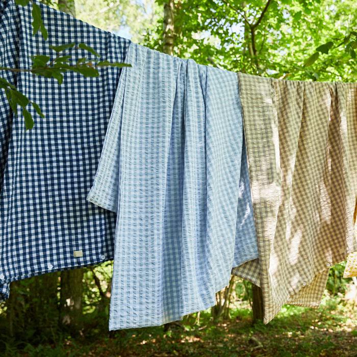 JUNA Bæk&Bølge Duvet Cover Set, Twin, Dark Blue/White