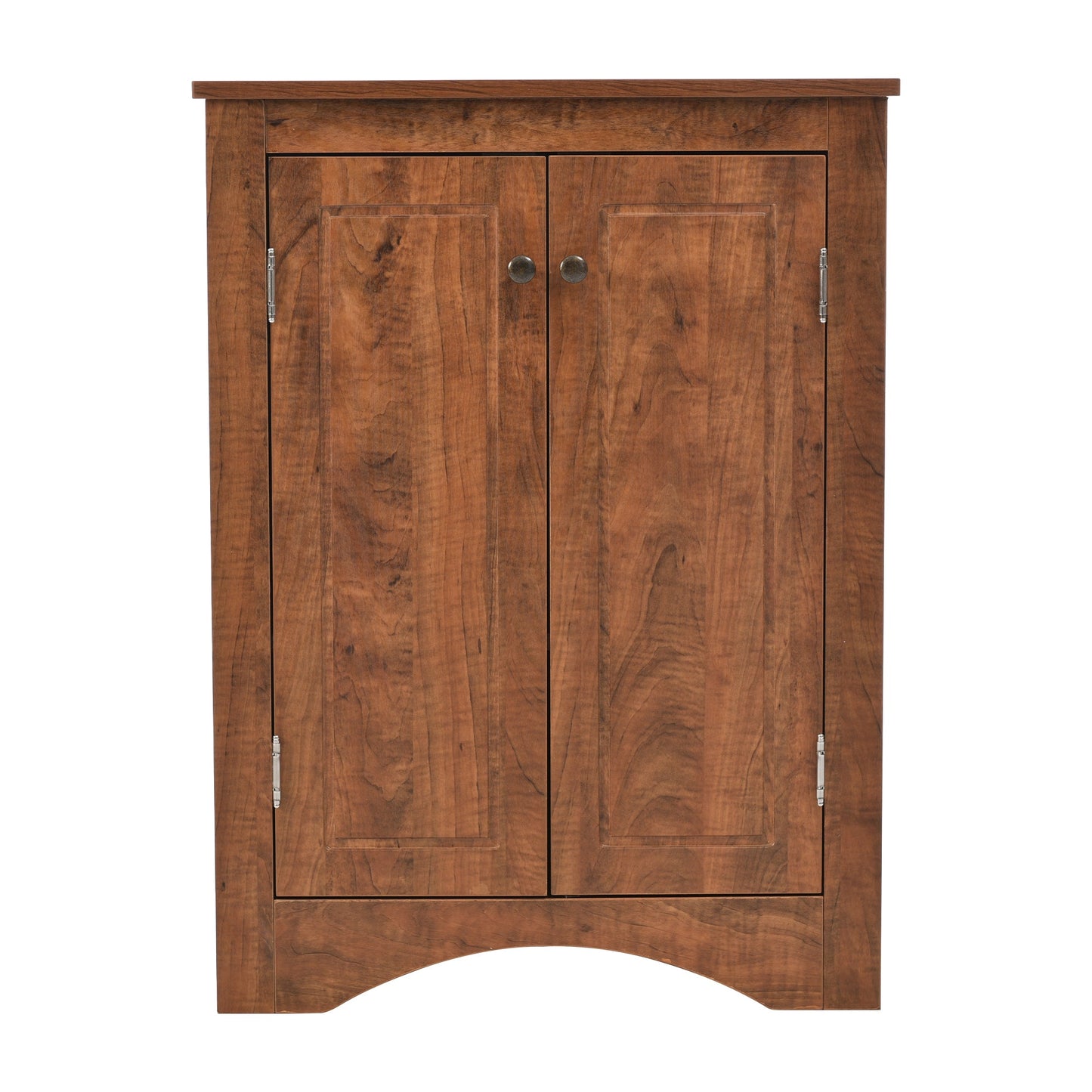 Brown Triangle Bathroom Storage Cabinet with Adjustable Shelves