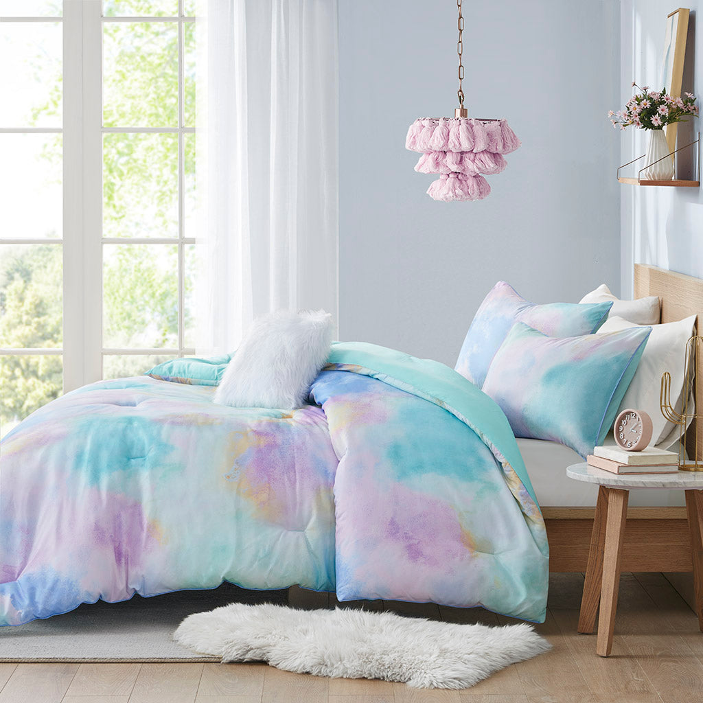 Twin/Twin XL Watercolor Tie Dye Printed Comforter Set