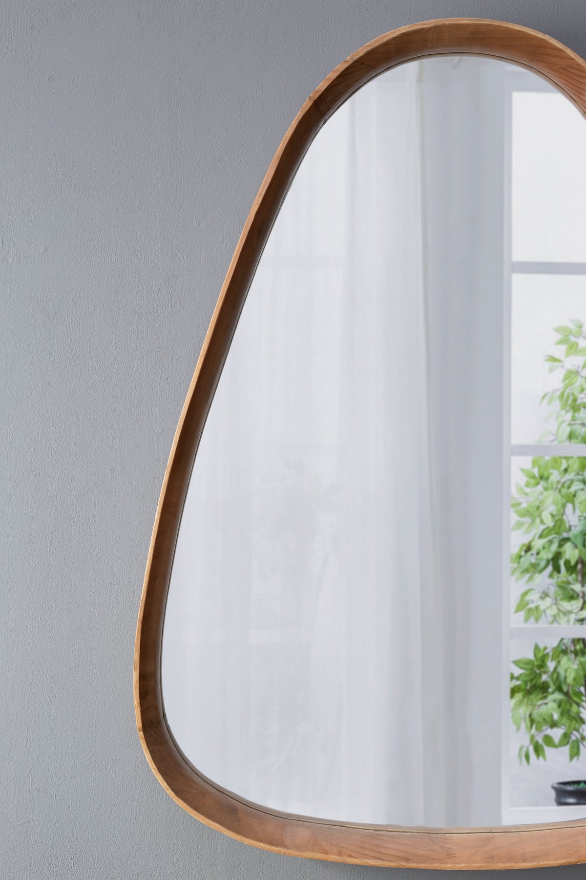 30"x38" Irregular Mirror with Wood Frame