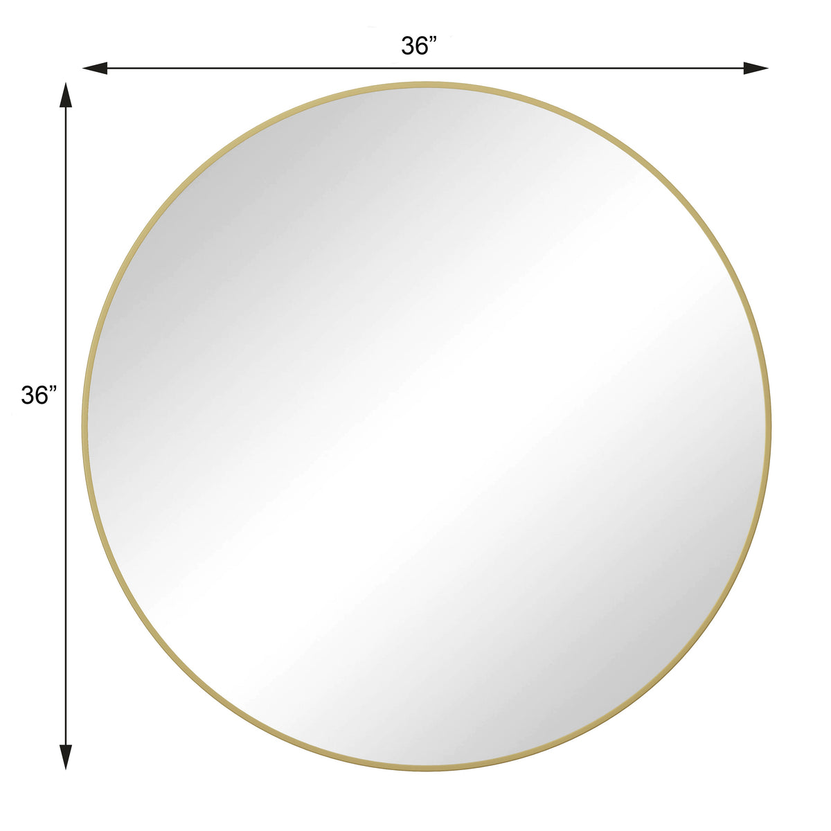 36 Inch Wall Mirror in Gold