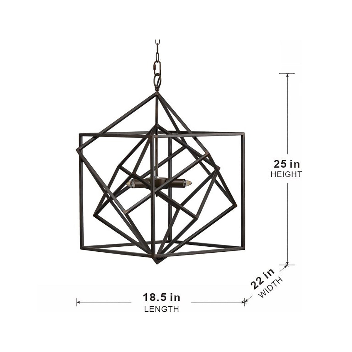 3-Light Metal Chandelier