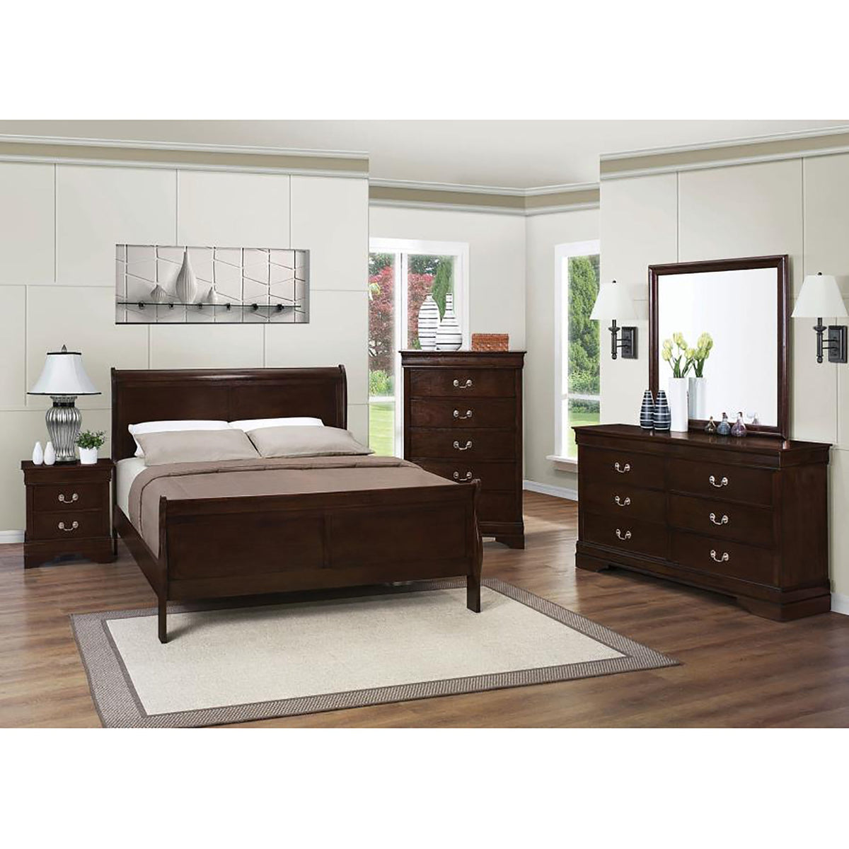 Cappuccino Full Sleigh Bed