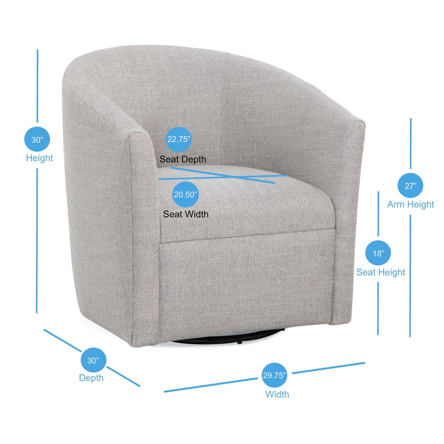 Lainey Sea Oat Swivel Barrel Chair