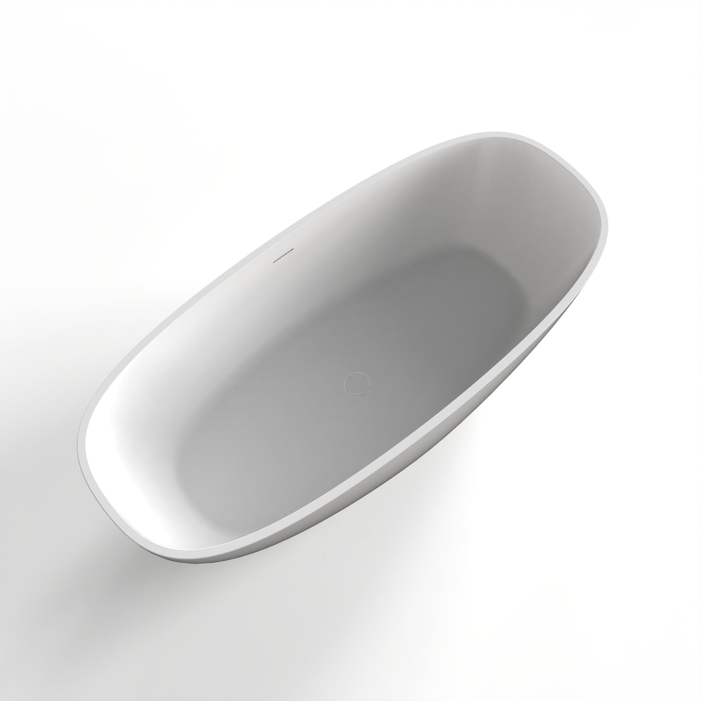 66.9 Inch Freestanding Solid Surface Soaking Bathtub