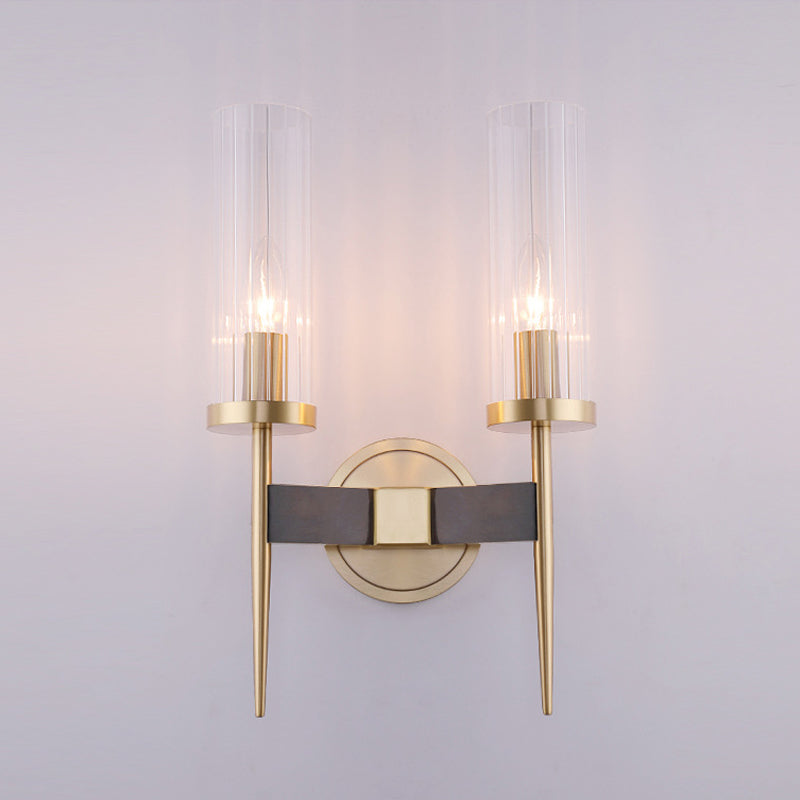 Angelina Elegance Meets Warm Illumination: The Gold Fluted Glass Wall Light