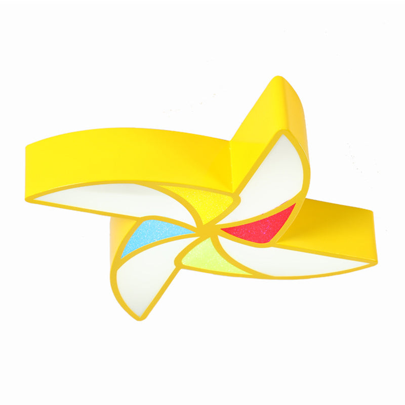 Léa's Minimalist LED Nursery Ceiling Light - Pinwheel Shade Acrylic Flush Mount