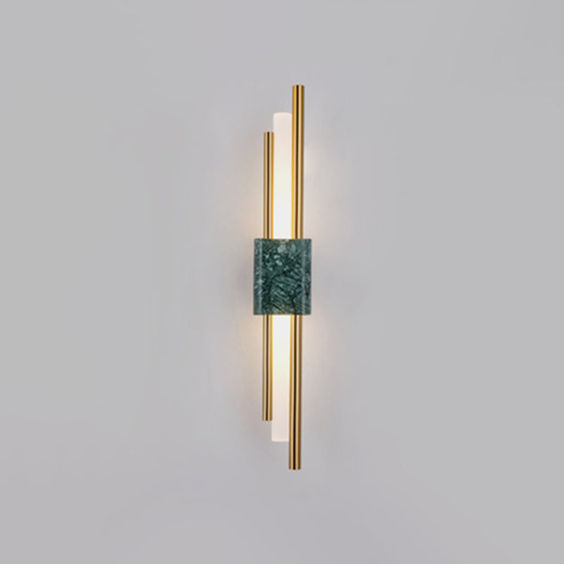 Fiona's Modern Marble Sconce - Green LED Light with Sophisticated Style