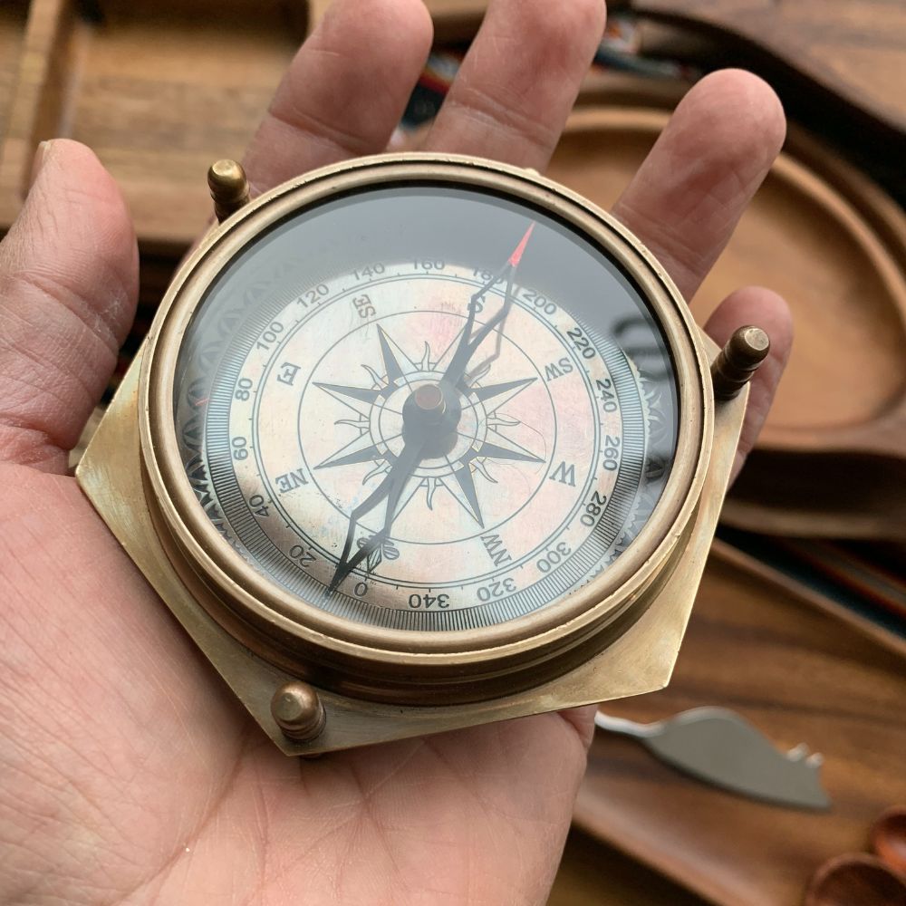 Brass Compass and Calendar Device