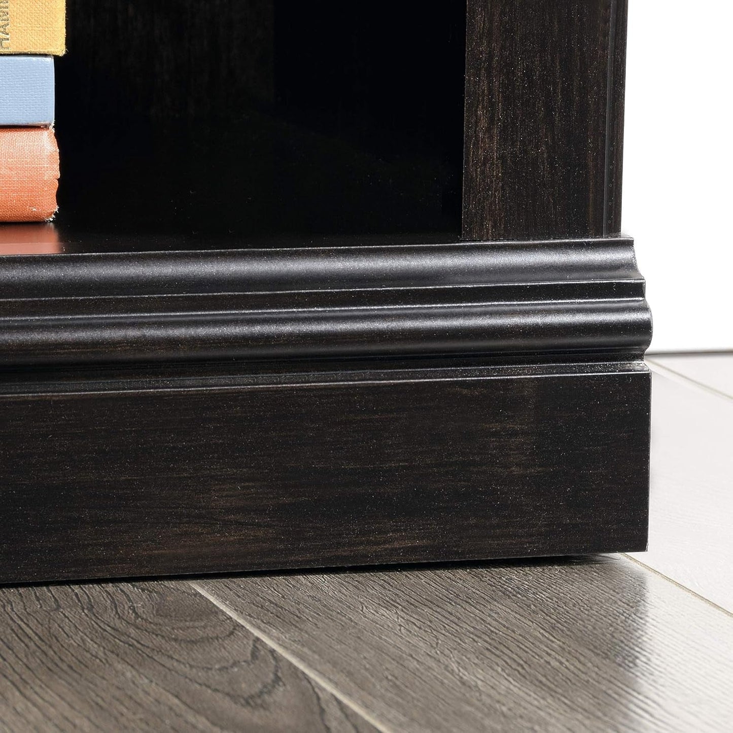 Three Tier Wooden Book Shelf Estate Black with Adjustable Shelves Multipurpose Bookshelf for Home Office And Living Room