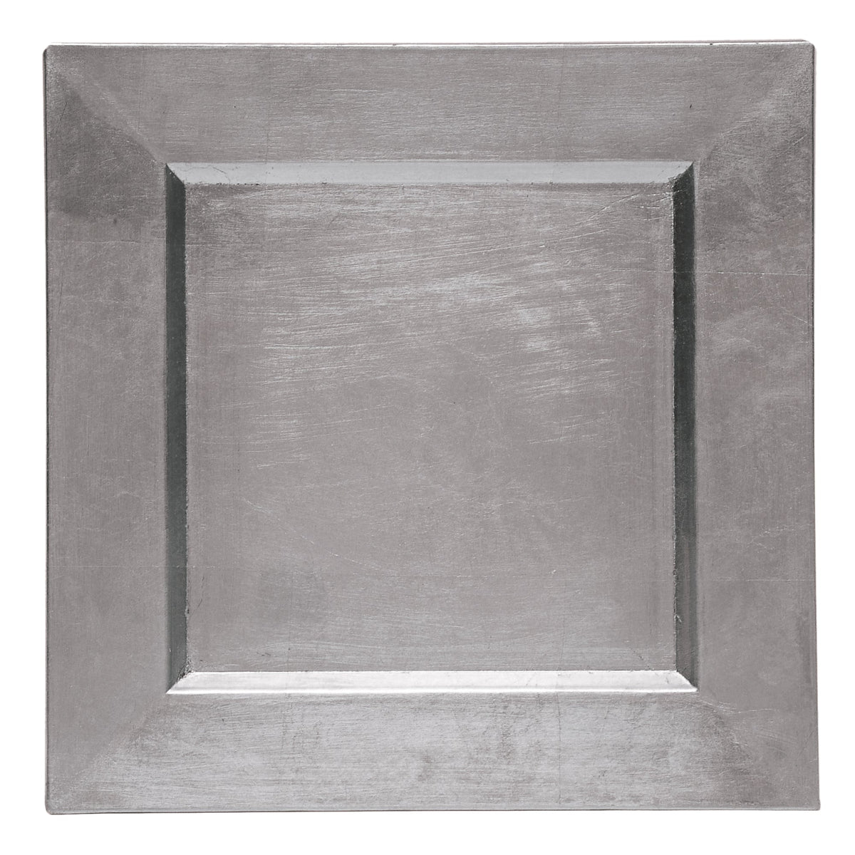 SILVER SQUARE CHARGER PLATE 13"D 12 PC SET