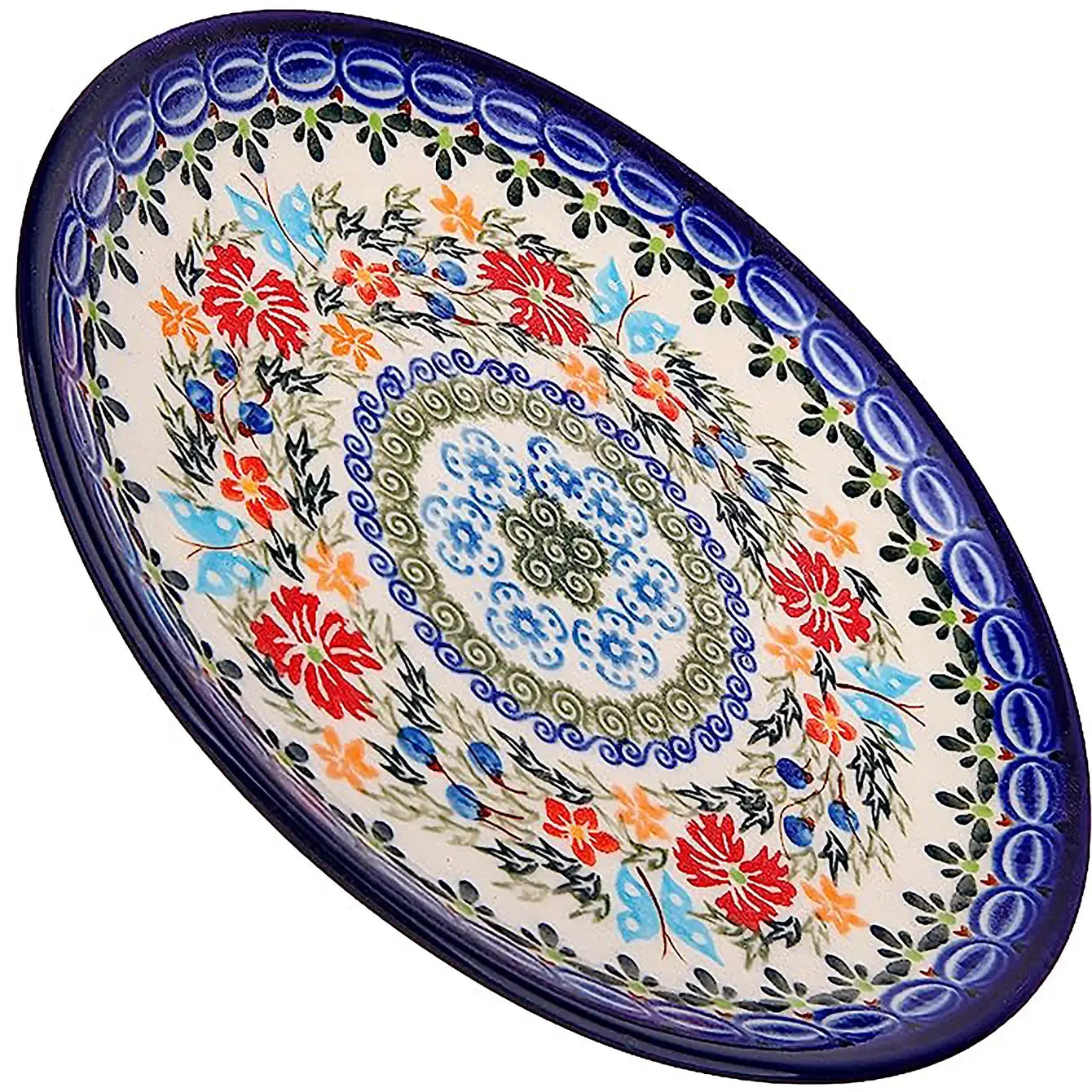 Butterfly 7.5 inch Polish Pottery Dessert Plate