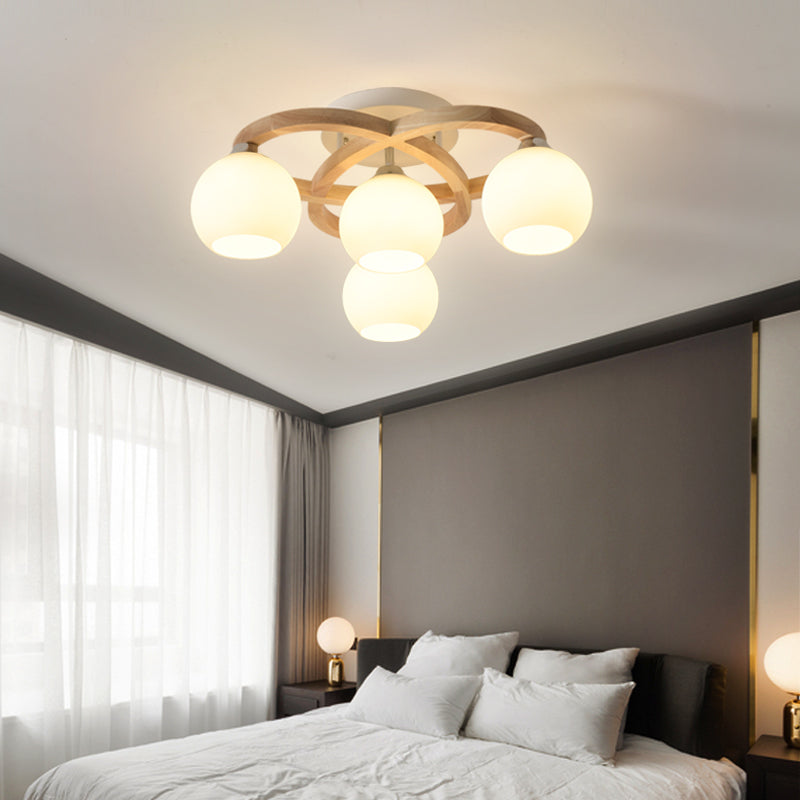 Ethan's Modern Semi-Flush Chandelier: Warm Lighting and Rustic Charm for Your Bedroom