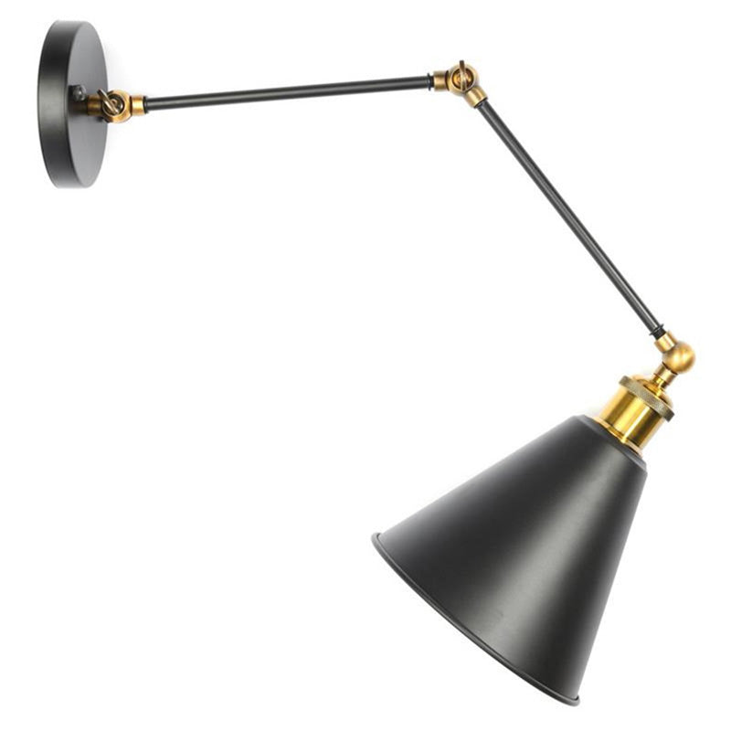 Industrial Focus - Adjustable Black Swing Arm Wall Sconce