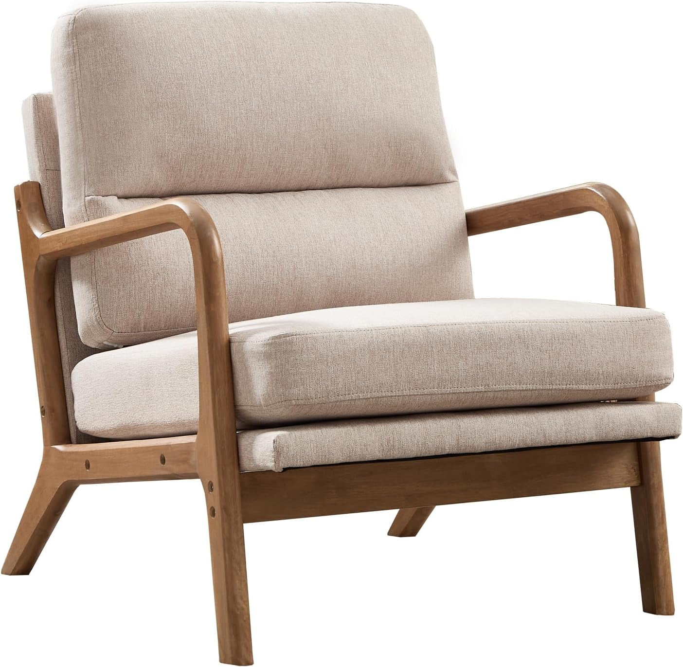 Mid Century Armchair With Premium Velvet Upholstery