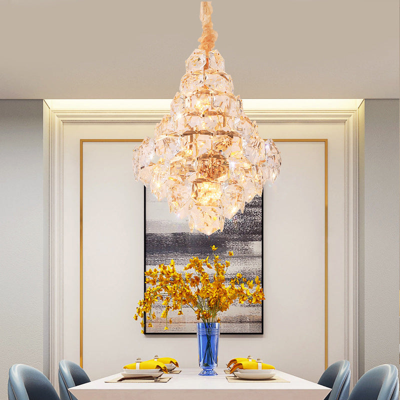 Clara Modern Glass Crystal Chandelier