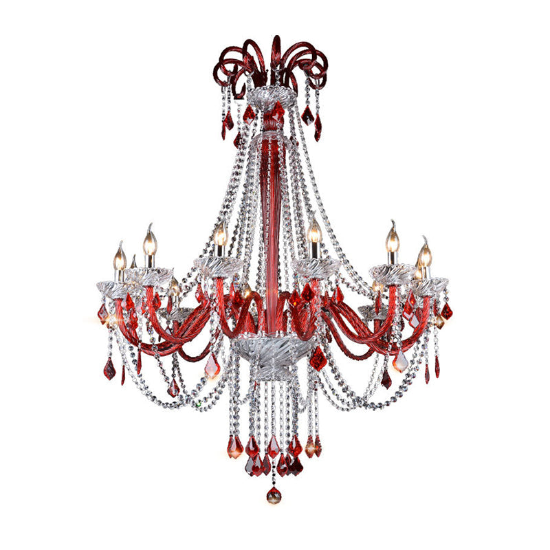 Scarlett's Dazzling Red Crystal Chandelier