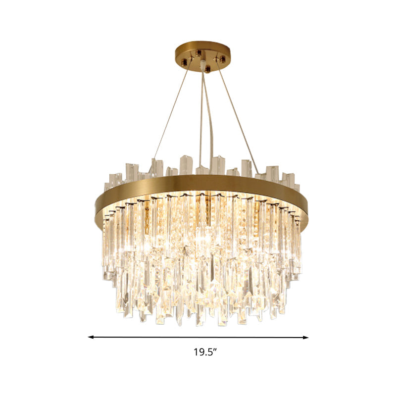 Embrace Modern Elegance with the Faceted Crystal Cylinder Chandelier