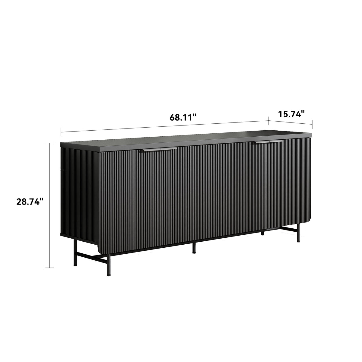 Modern Scandinavian Alcove Door Kitchen Storage Sideboard Buffet Cabinet