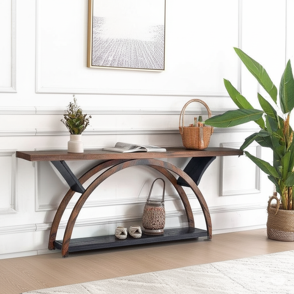70.87" Console Table with Storage Shelf, Narrow Long Sofa Table