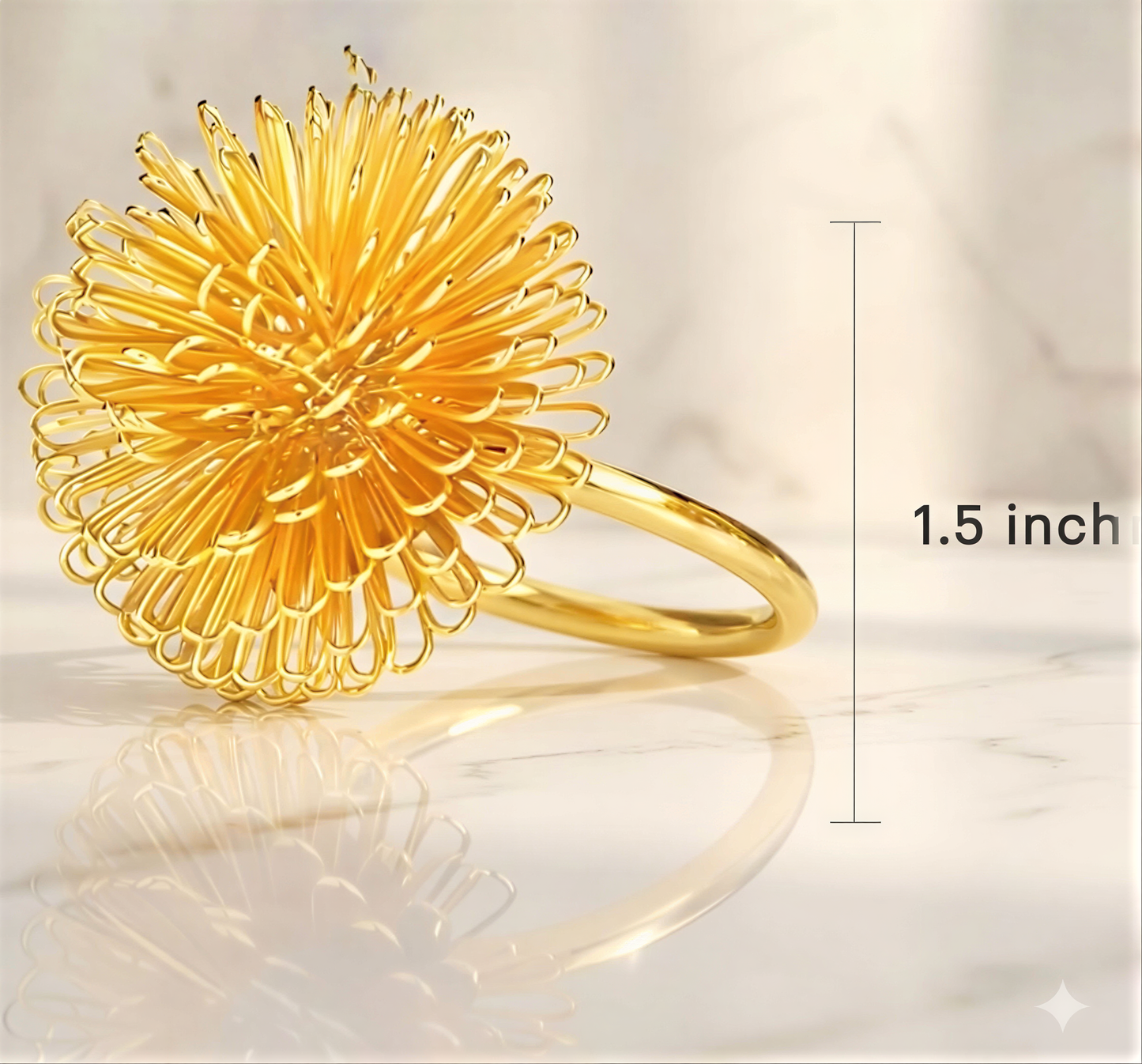 Gold Floral Napkin Rings – Elegant Rust Resistant Table Decor Accent