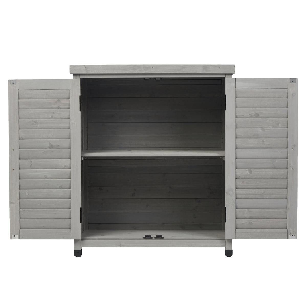 Potting Bench with Storage Cabinet and Metal Table Top