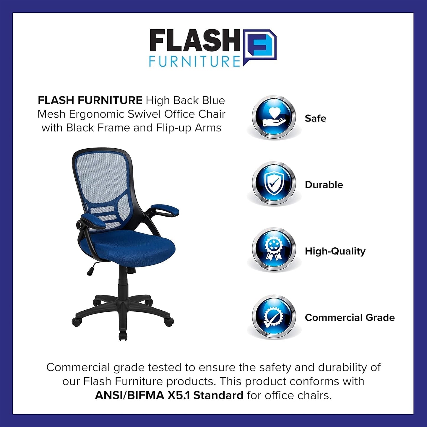 Swivel Office Chair With Lumbar Support And Flip Up Armrests