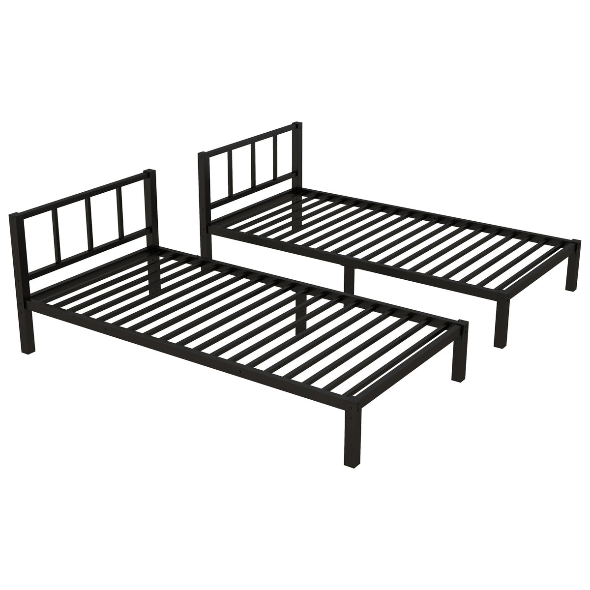 Metal Twin Over Twin & Twin Bunk Bed for 3