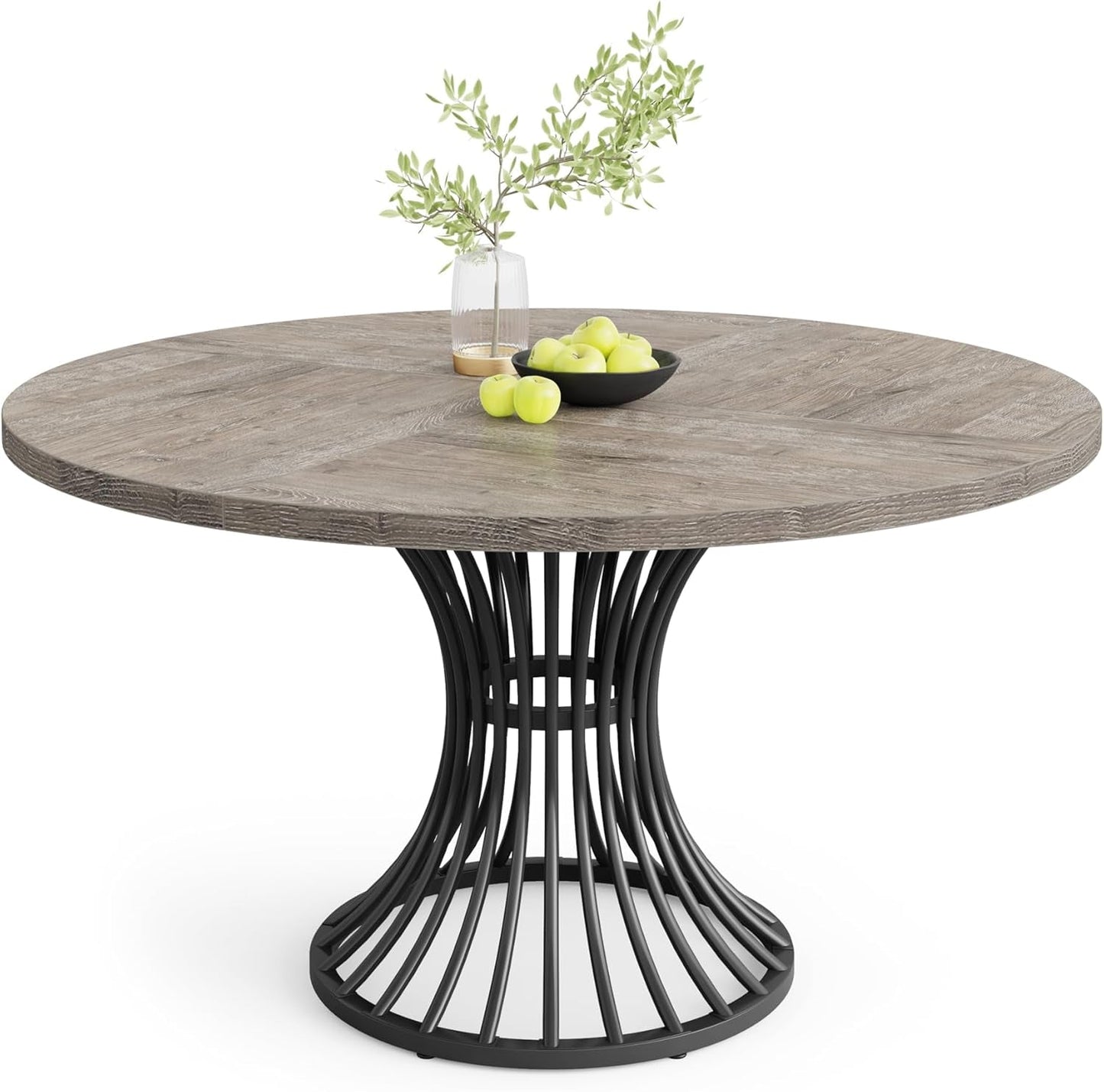 Round Dining Table 47 Inch Grey For Kitchen And Living Room