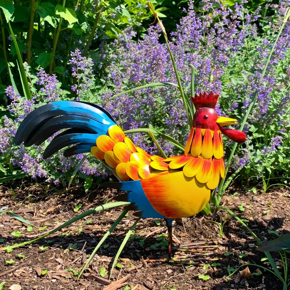 Rustic Rooster Garden Art Sculpture