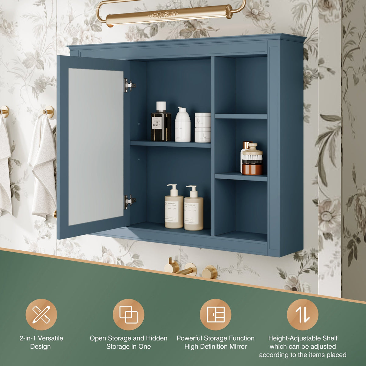 35'' x 28'' Modern Bathroom Wall Mounted Medicine Cabinet