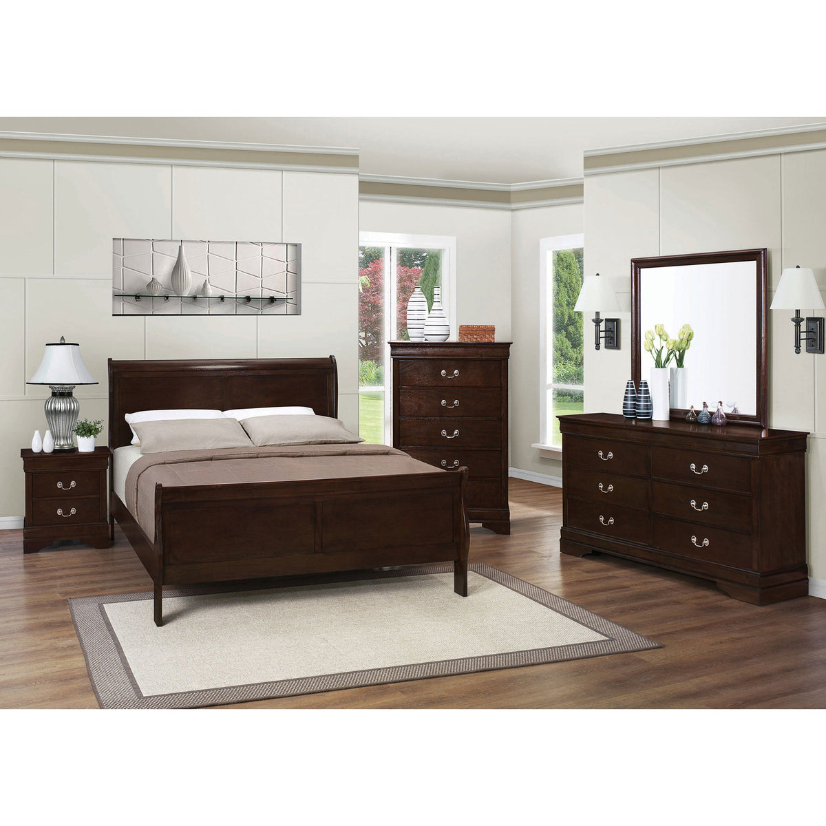 Graffenstaden Cappuccino Wood Eastern King Sleigh Bed