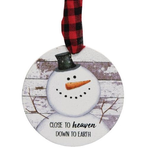 3/Set Happy Snowman Shiplap Ornaments