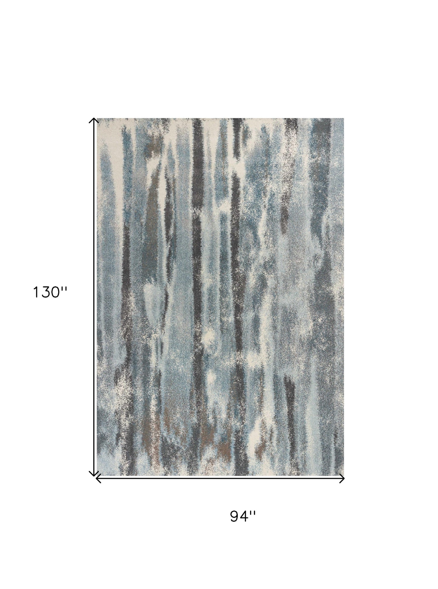 7' X 10' Polypropylene Teal Area Rug