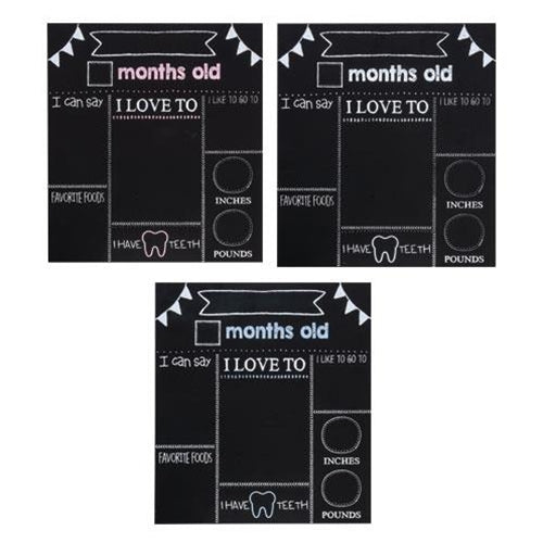 Baby Milestones Chalkboard 3 Asstd.