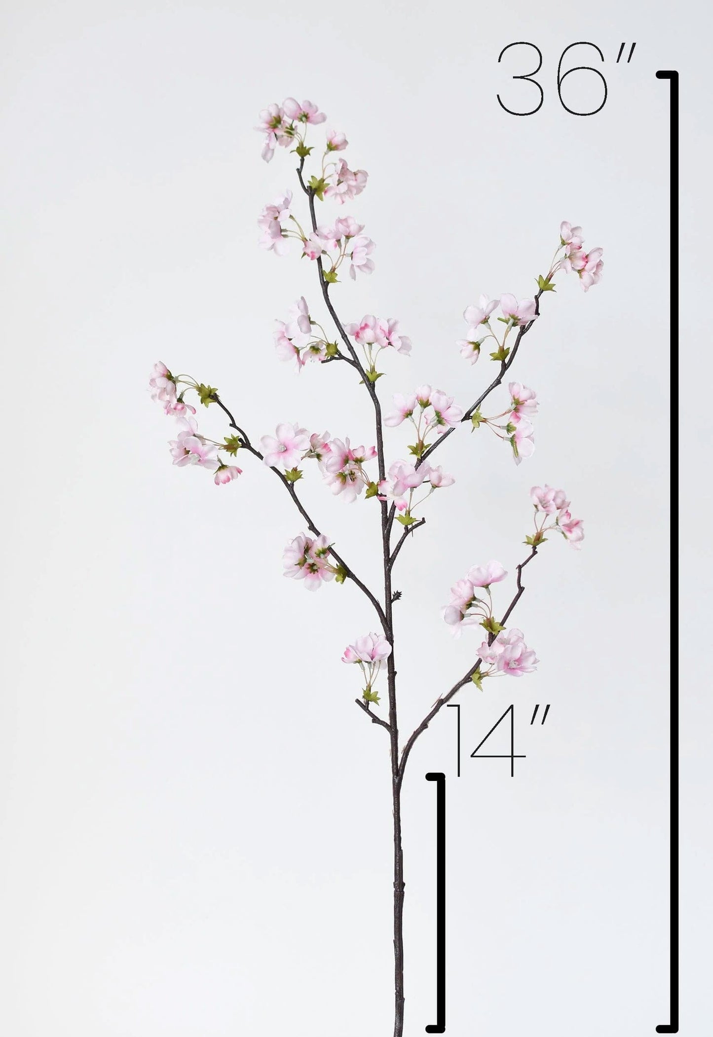 36" Faux Quince Blossom Pink Stem Flowering Branch