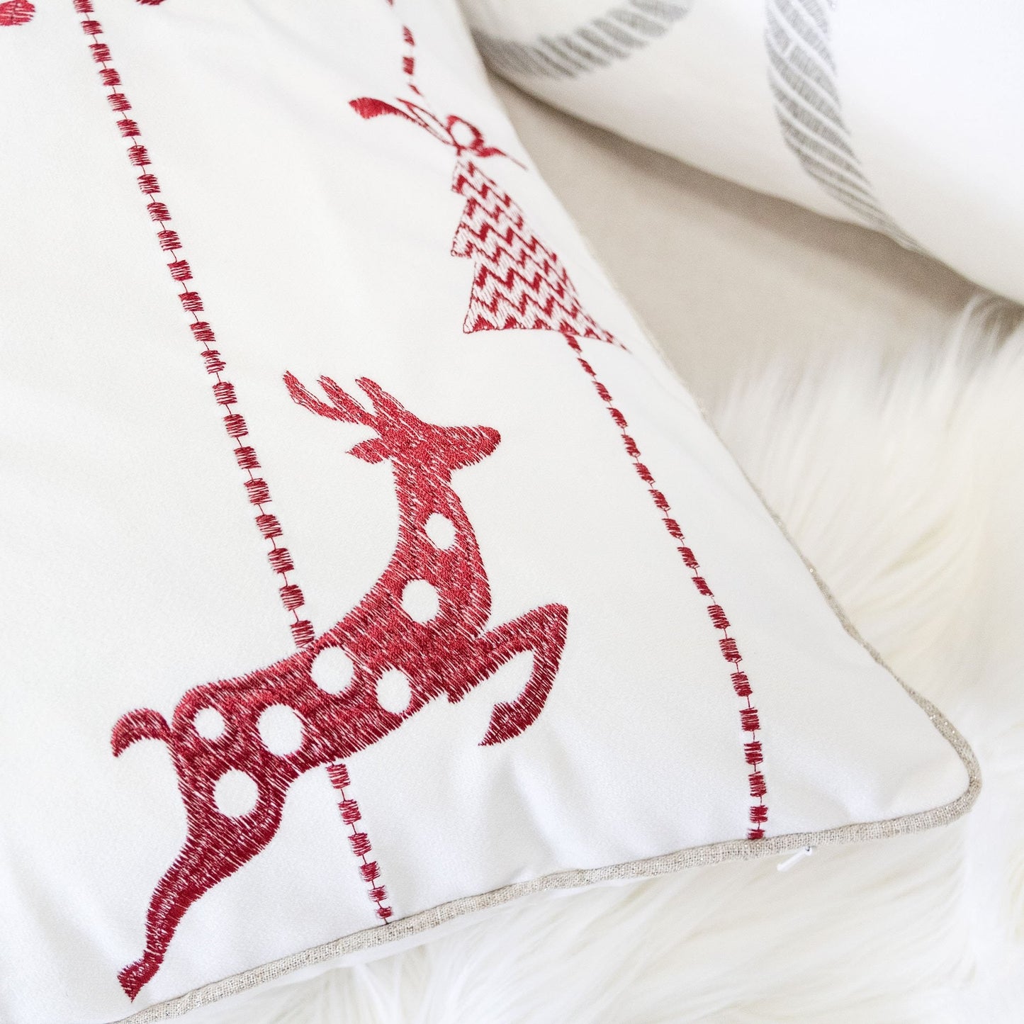 White Christmas Throw Pillow 20x20