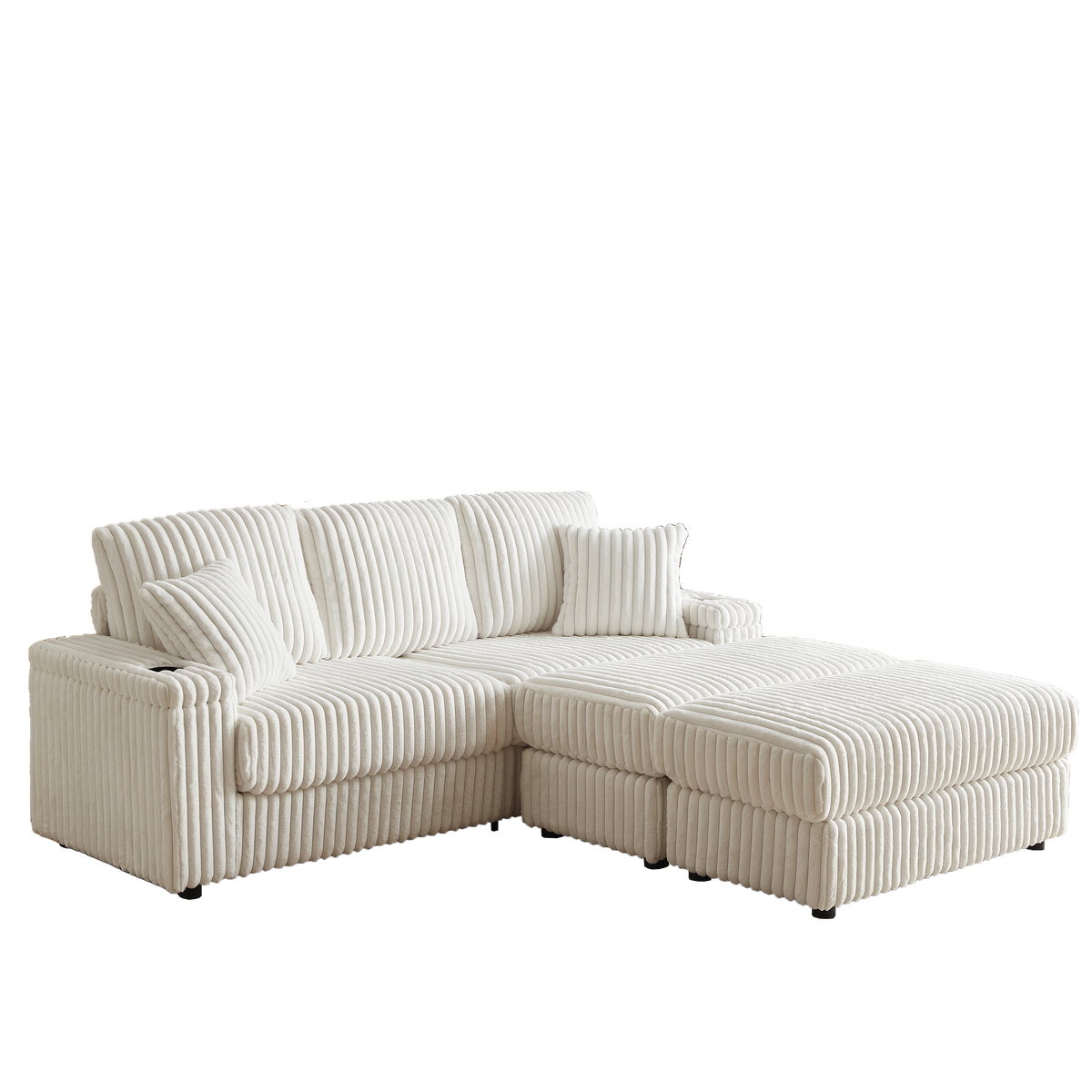 84-Inch Corduroy 3-Seater Sofa