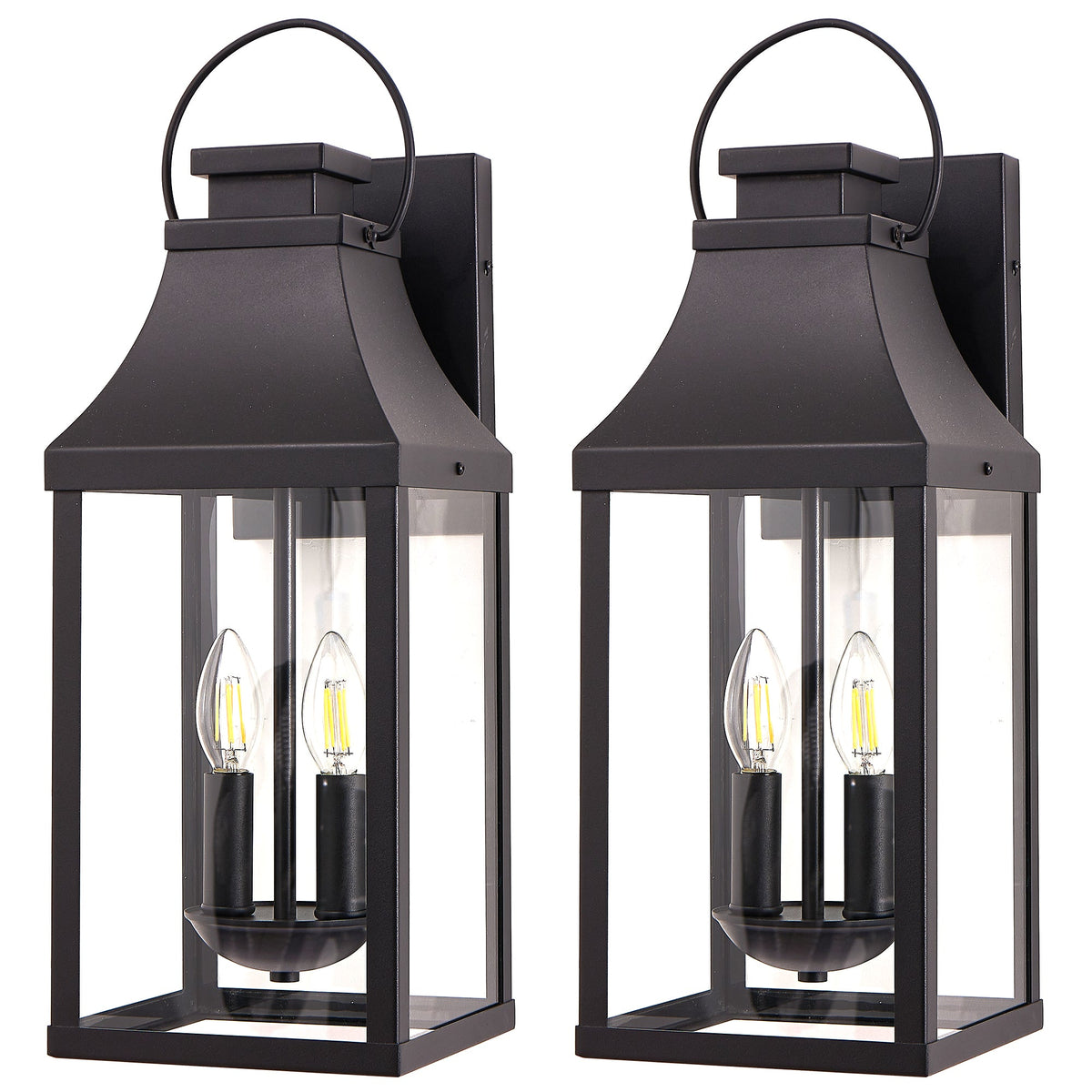 20'' Outdoor Wall Light, 2-Pack Porch Light Outdoor Wall Sconce Lantern