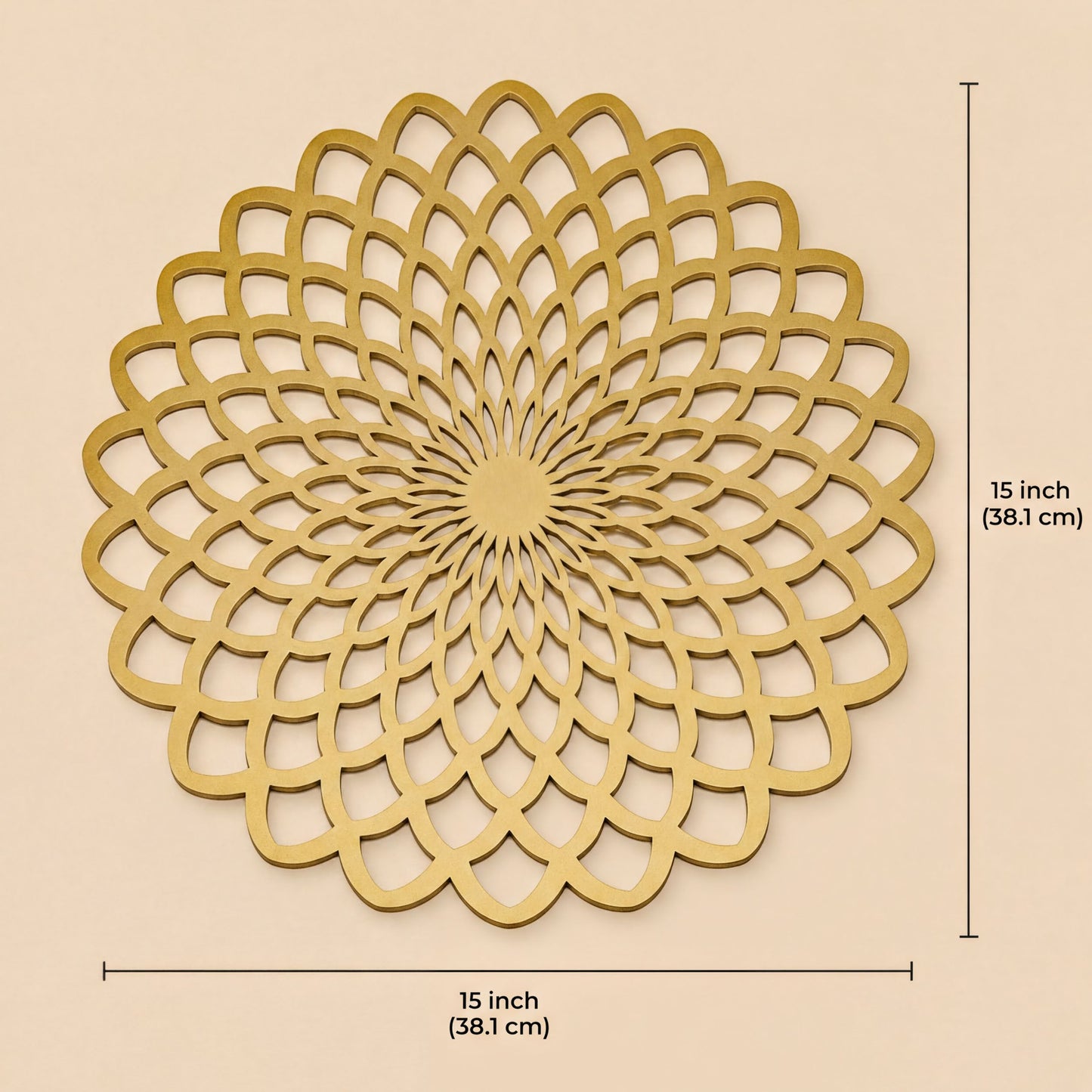 Gold Wooden Trivet - Heat Resistant MDF Wood Carved Placemats for Dining Table