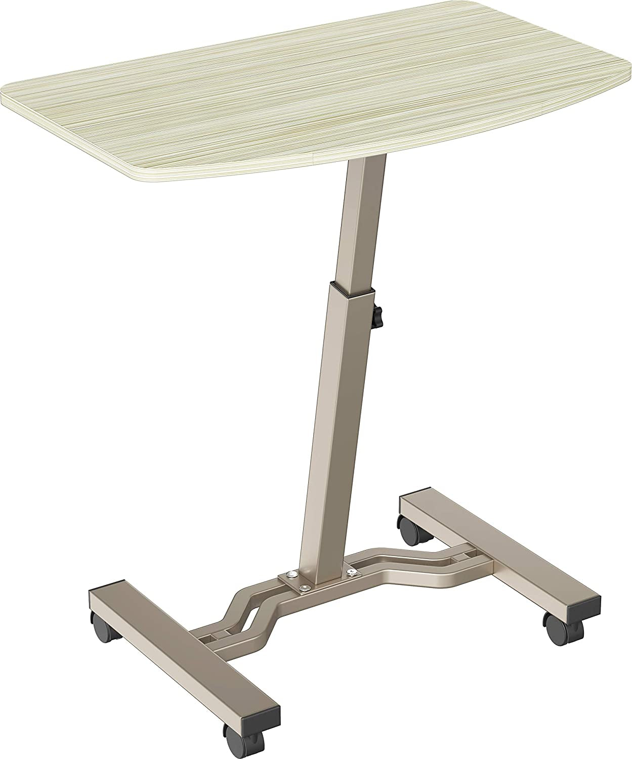 Height Adjustable Laptop Desk Cart, 28 To 33 Inch, Maple