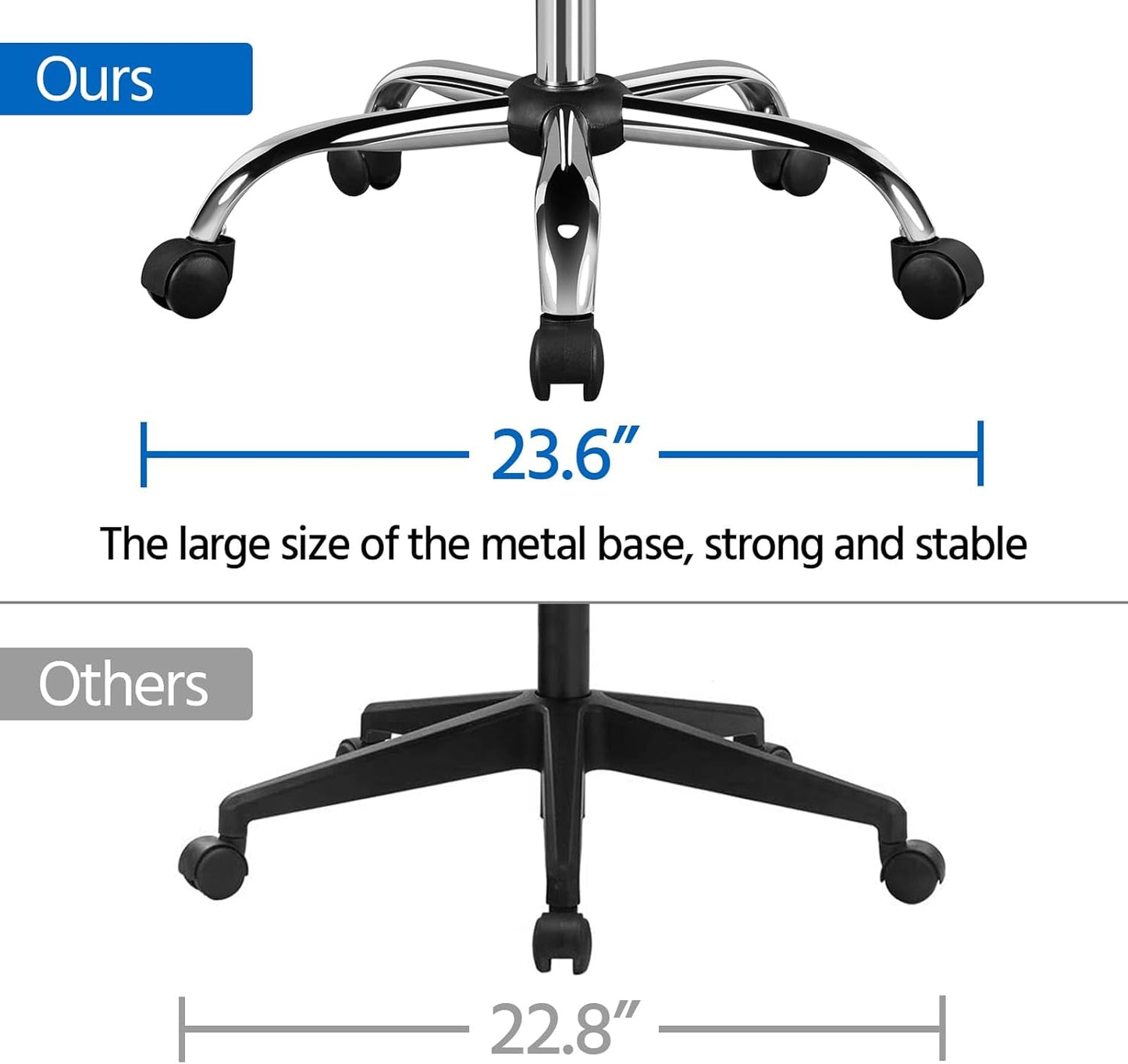 White Leather Ergonomic Office Chair With Height Adjustment
