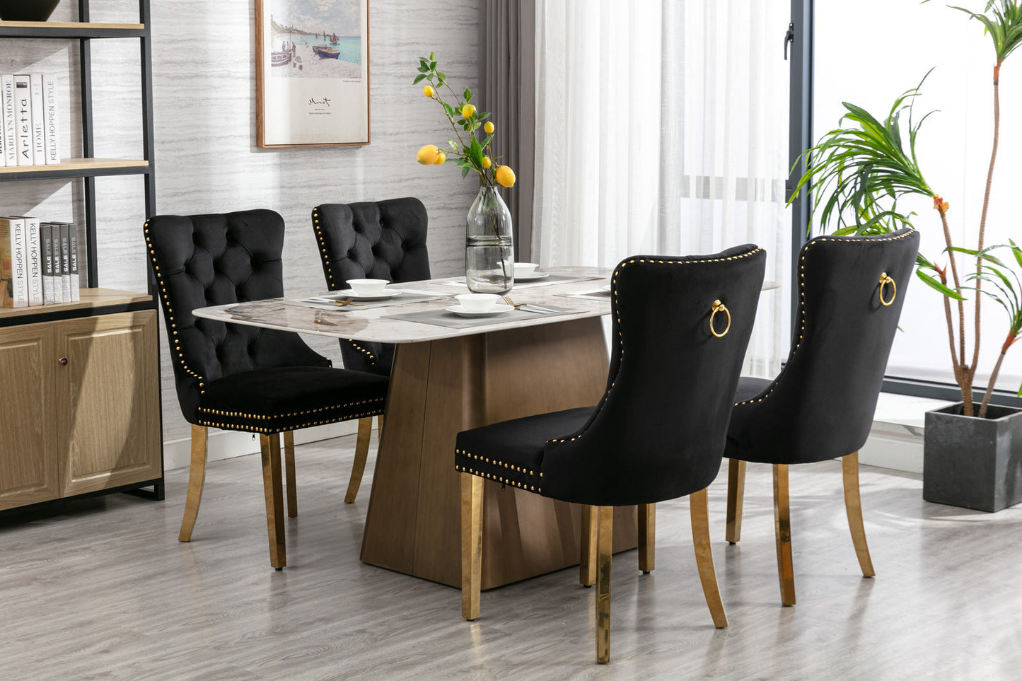 Nikki Collection Modern Velvet Upholstered Dining Chair